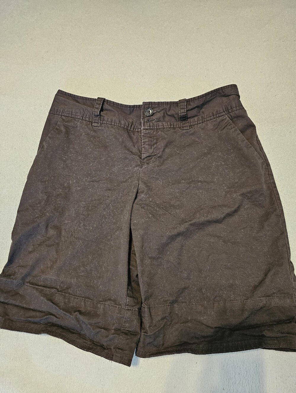 Mossimo Stretch Ladies Shorts Size 10 Brown Euc Comfort Stretch Style Longer